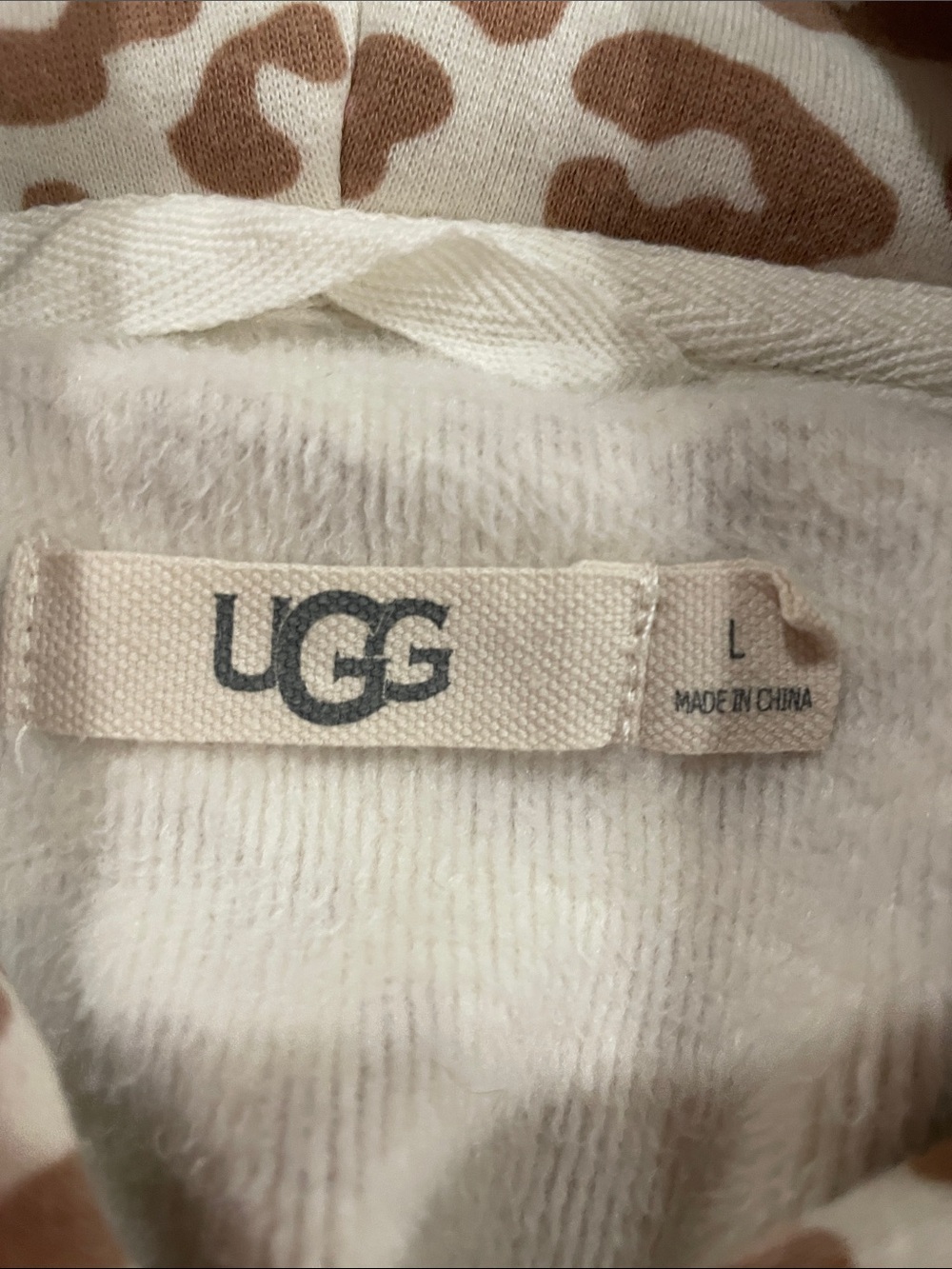 UGG Women's Leopard Print Hoodie in Pink and Cream - Picture 2 of 5